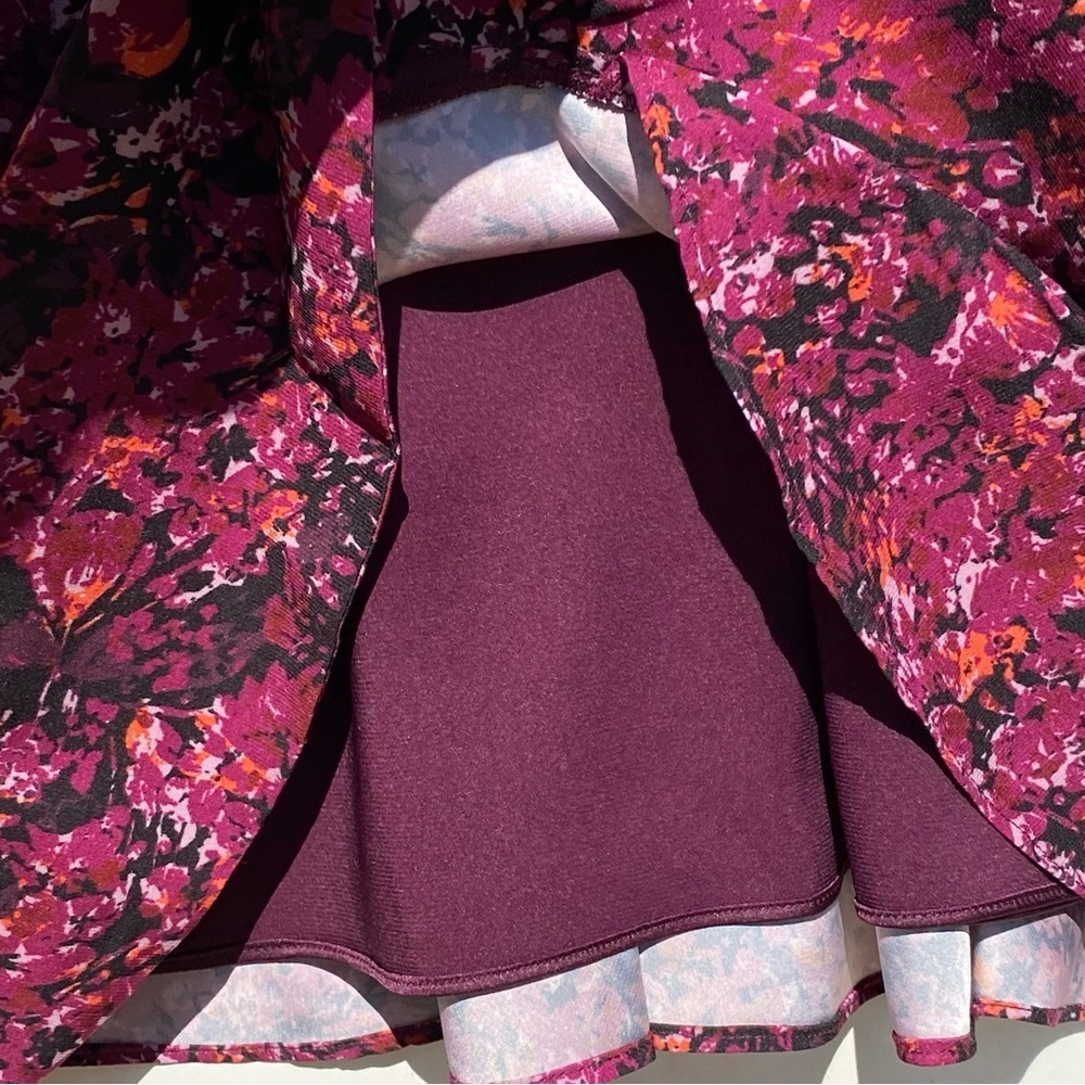 PARKER Women’s Alison Floral Long-Sleeve Ruffle Dress in Cranberry Multi Size 6 - Picture 10 of 12